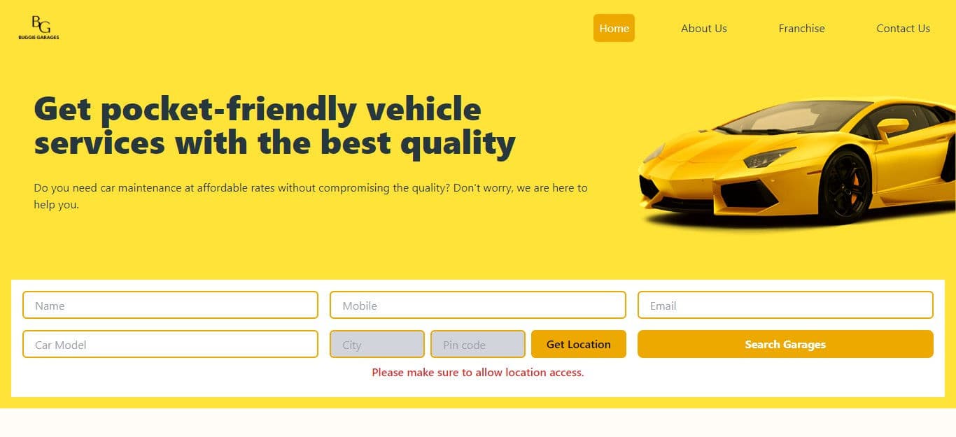MVP Development for Buggie Garages